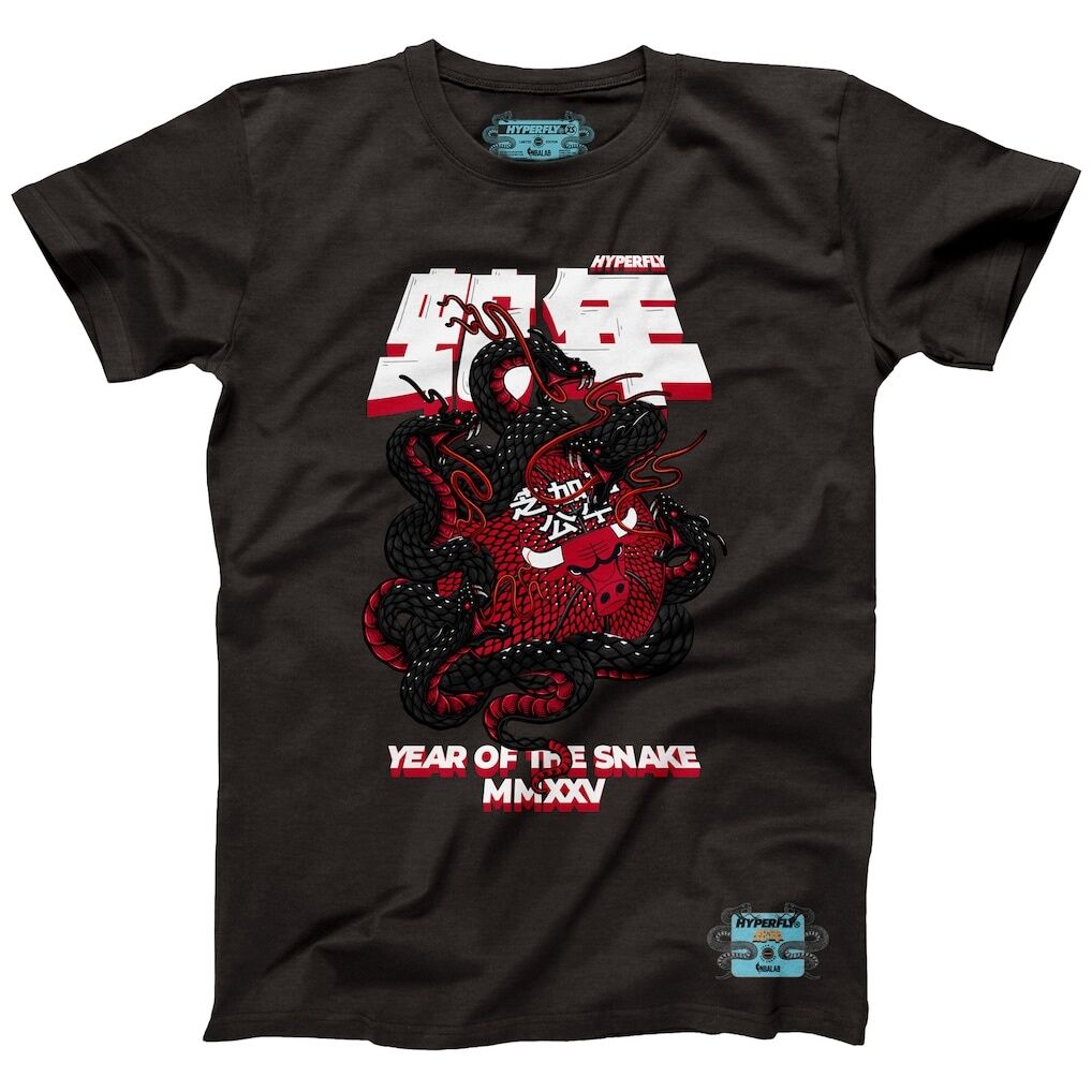 Chicago Bulls NBALab x Hyperfly Unisex Year of the Snake Lunar New Year Collection T-Shirt - Heather Black