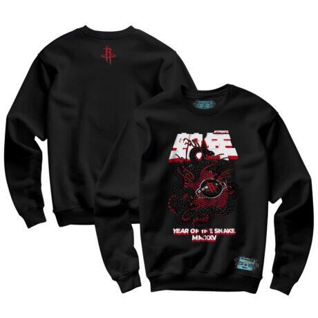Houston Rockets NBALab x Hyperfly Unisex Year of the Snake Lunar New Year Collection Sweatshirt - Black - Front View
