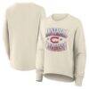 Montreal Canadiens Fashion7 Women's Oversized Vintage Slice Pullover Sweatshirt - Cream - Front View