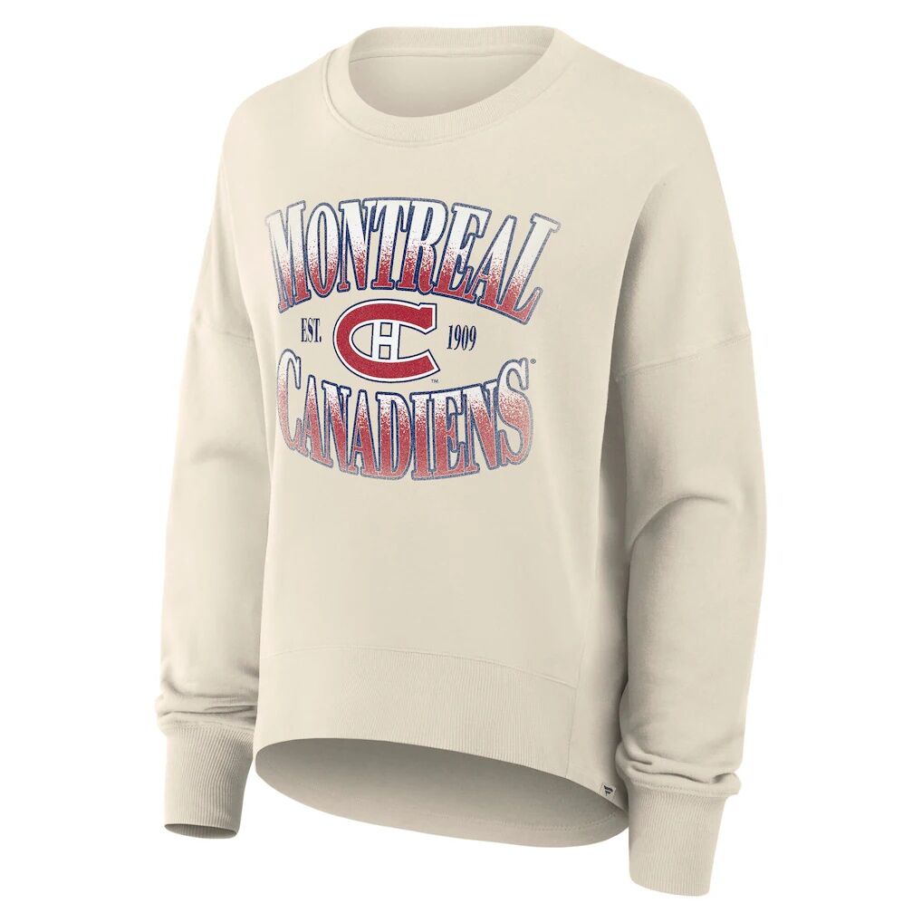 Montreal Canadiens Fashion7 Women's Oversized Vintage Slice Pullover Sweatshirt