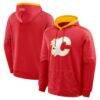 Calgary Flames Fashion7 Goaltender Defender Raglan Pullover Hoodie - Red - Front View