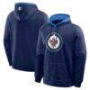 Winnipeg Jets Fashion7 Goaltender Defender Raglan Pullover Hoodie - Navy - Front View