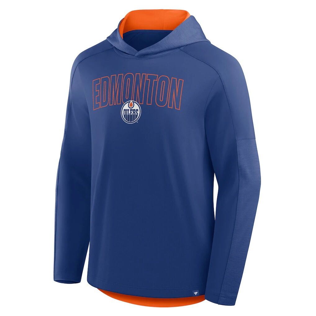 Edmonton Oilers Fashion7 Penalty Shot Long Sleeve Hooded T-Shirt - Royal