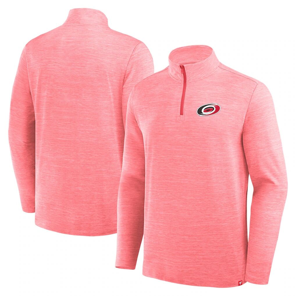Carolina Hurricanes Fashion7 Clutch Boarding Poly Quarter-Zip Pullover - Heather Red