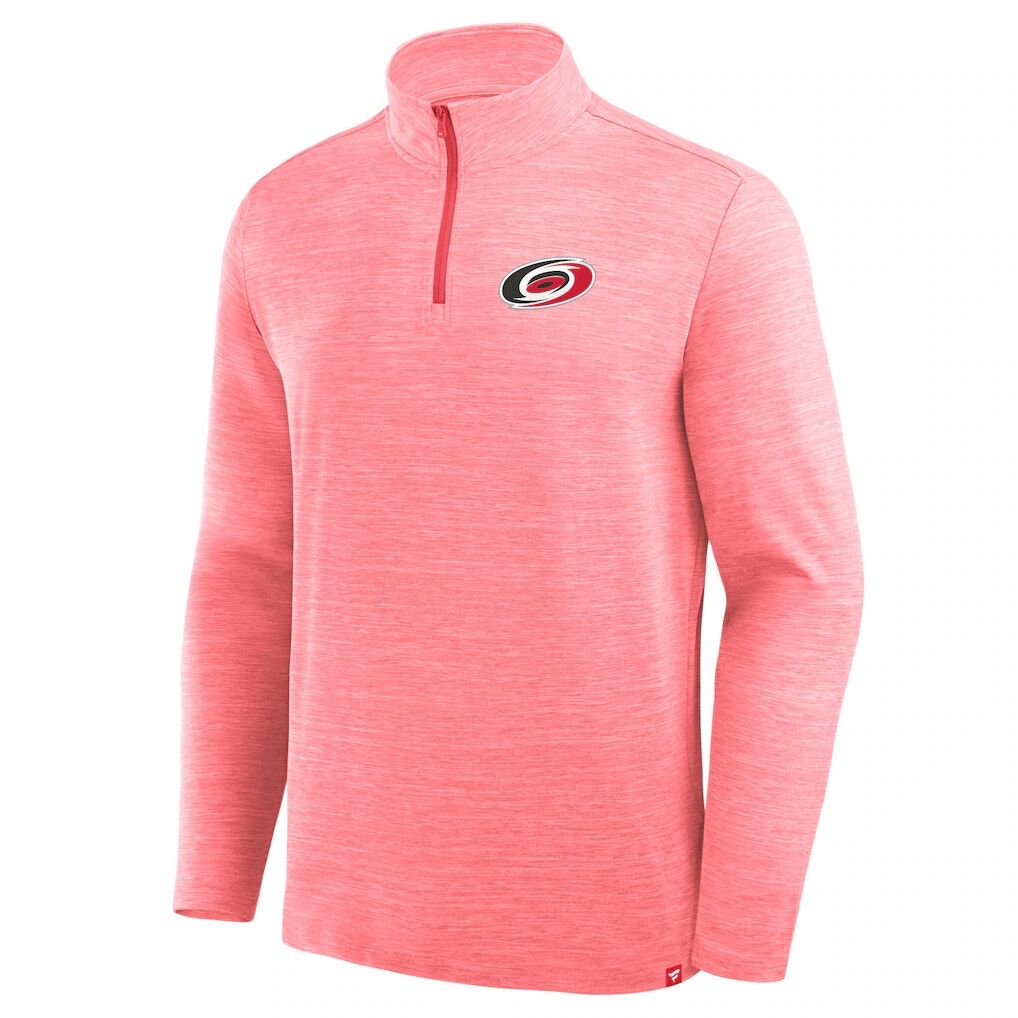 Carolina Hurricanes Fashion7 Clutch Boarding Poly Quarter-Zip Pullover - Heather Red