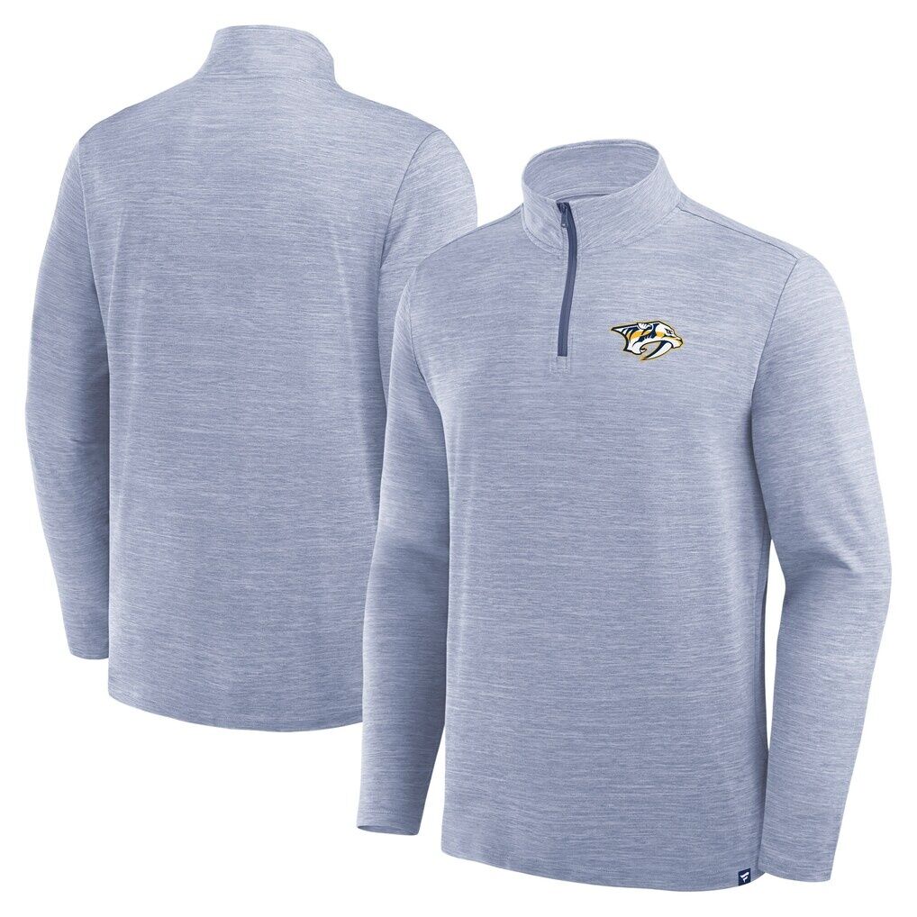 Nashville Predators Fashion7 Clutch Boarding Poly Quarter-Zip Pullover - Heather Blue