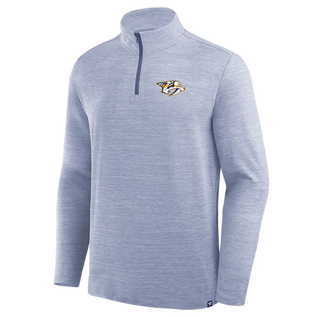 Nashville Predators Fashion7 Clutch Boarding Poly Quarter-Zip Pullover - Heather Blue
