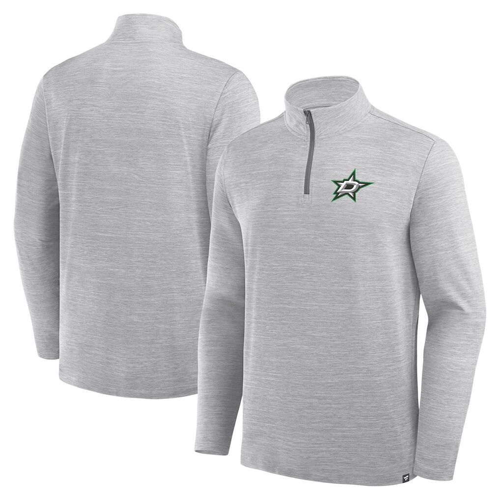 Dallas Stars Fashion7 Clutch Boarding Poly Quarter-Zip Pullover - Heather Gray