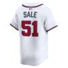 Chris Sale Atlanta Braves Nike Home Limited Player Jersey - White - Detail View