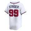 Spencer Strider Atlanta Braves Nike Home Limited Player Jersey - White - Detail View