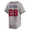 Matt Olson Atlanta Braves Nike Road Limited Player Jersey - Gray - Detail View