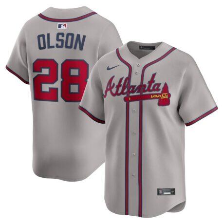 Matt Olson Atlanta Braves Nike Road Limited Player Jersey - Gray - Front View
