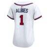 Ozzie Albies Atlanta Braves Nike Women's Home Limited Player Jersey - White - Detail View