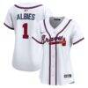 Ozzie Albies Atlanta Braves Nike Women's Home Limited Player Jersey - White - Front View