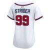 Spencer Strider Atlanta Braves Nike Women's Home Limited Player Jersey - White - Detail View