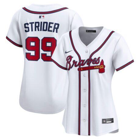 Spencer Strider Atlanta Braves Nike Women's Home Limited Player Jersey - White - Front View