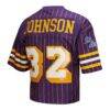 Magic Johnson Los Angeles Lakers Mitchell & Ness x DANNIJO Women's Cropped Football Fashion Jersey - Purple - Detail View