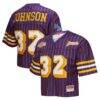 Magic Johnson Los Angeles Lakers Mitchell & Ness x DANNIJO Women's Cropped Football Fashion Jersey - Purple - Front View