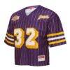 Magic Johnson Los Angeles Lakers Mitchell & Ness x DANNIJO Women's Cropped Football Fashion Jersey - Purple - Side View