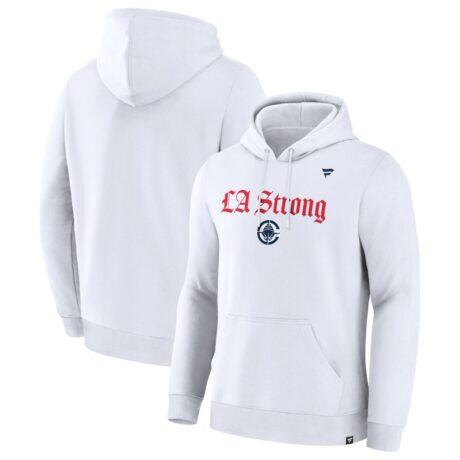 LA Clippers Fashion7 Unisex LA Strong Premium Fleece Pullover Hoodie - White - Front View