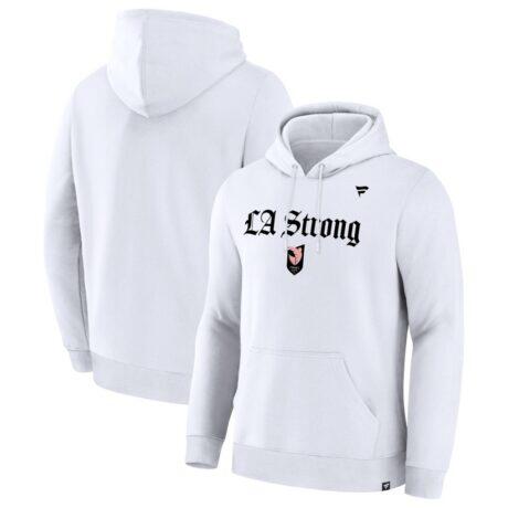 Angel City FC Fashion7 Unisex LA Strong Premium Fleece Pullover Hoodie - White - Front View