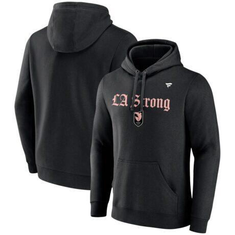 Angel City FC Fashion7 Unisex LA Strong Fleece Pullover Hoodie - Black - Front View