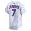 Dansby Swanson Chicago Cubs Nike Home Limited Player Jersey - White - Detail View
