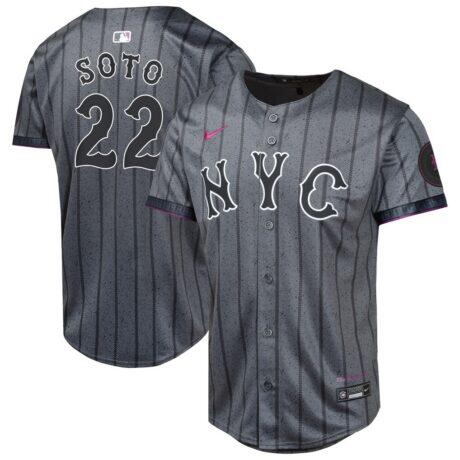 Juan Soto New York Mets Nike Youth City Connect Limited Jersey - Gray - Front View