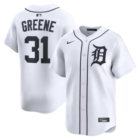 Riley Greene Detroit Tigers Nike Home Limited Player Jersey - White - Front View