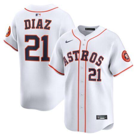Yainer Diaz Houston Astros Nike Home Limited Player Jersey - White - Front View