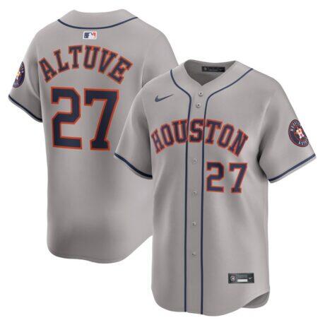 Jose Altuve Houston Astros Nike Road Limited Player Jersey - Gray - Front View
