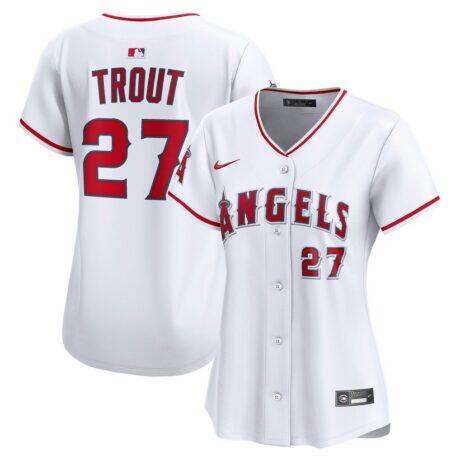 Mike Trout Los Angeles Angels Nike Women's Home Limited Player Jersey - White - Front View