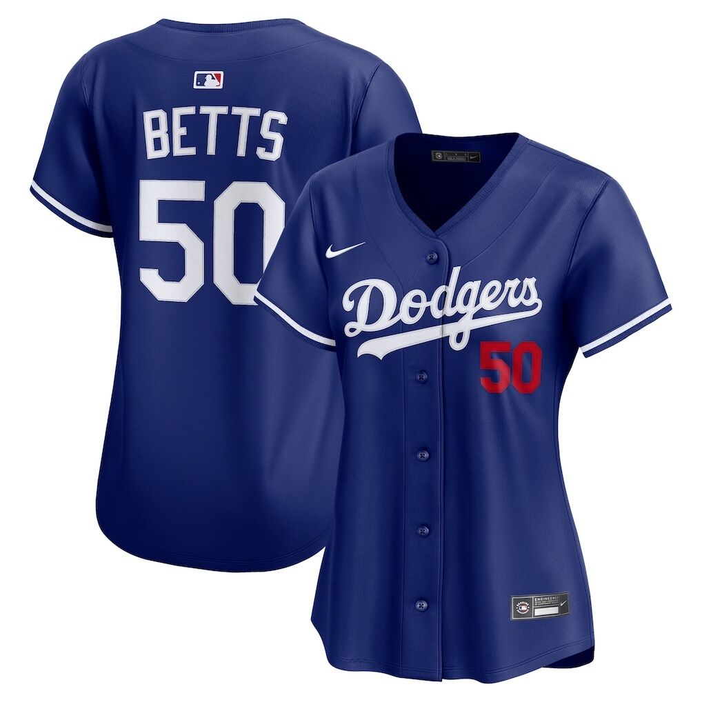 Mookie Betts Los Angeles Dodgers Nike Women’s Alternate 2 Limited Player Jersey – Royal