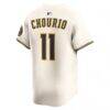 Jackson Chourio Milwaukee Brewers Nike Home Limited Jersey - Cream - Detail View