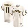 Jackson Chourio Milwaukee Brewers Nike Home Limited Jersey - Cream - Front View