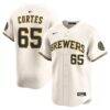 Nestor Cortes Milwaukee Brewers Nike Home Limited Player Jersey - Cream - Front View