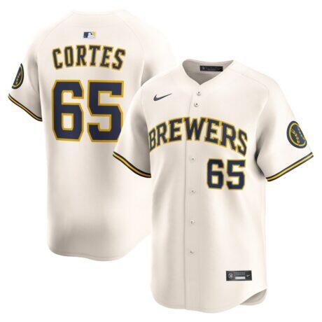 Nestor Cortes Milwaukee Brewers Nike Home Limited Player Jersey - Cream - Front View