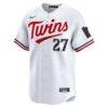 Ryan Jeffers Minnesota Twins Nike Home Limited Player Jersey - White - Side View