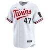 Edouard Julien Minnesota Twins Nike Home Limited Player Jersey - White - Side View