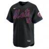 Francisco Lindor New York Mets Nike Alternate Limited Jersey - Black - Side View