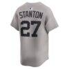 Giancarlo Stanton New York Yankees Nike Road Limited Jersey - Gray - Detail View