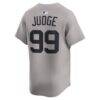 Aaron Judge New York Yankees Nike Road Limited Player Jersey - Gray - Detail View