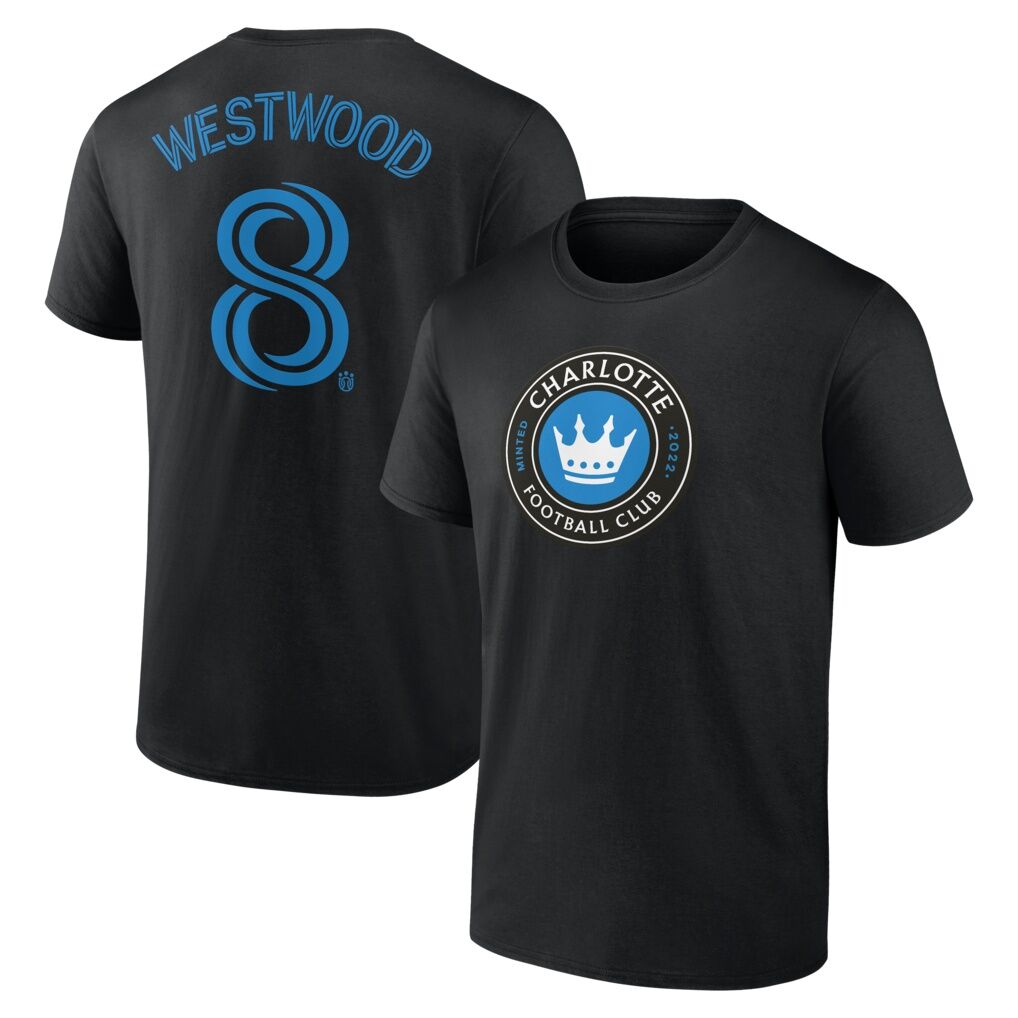 Ashley Westwood Charlotte FC Authentic Stack Name & Number T-Shirt