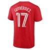 Brian Gutierrez Chicago Fire Authentic Stack Name & Number T-Shirt - Red - Detail View