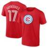 Brian Gutierrez Chicago Fire Authentic Stack Name & Number T-Shirt - Red - Front View
