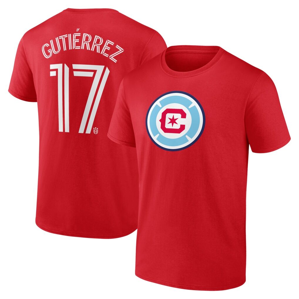 Brian Gutierrez Chicago Fire Authentic Stack Name & Number T-Shirt