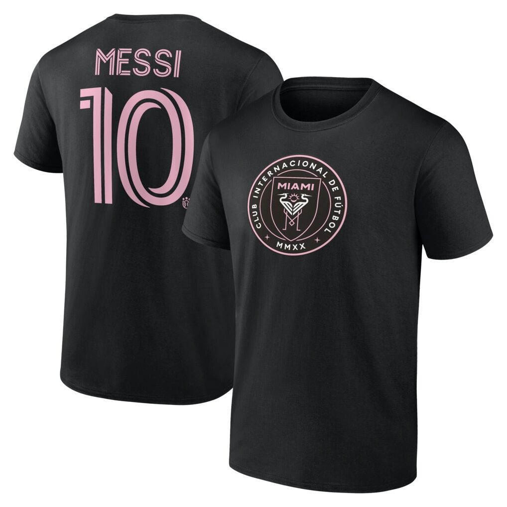 Lionel Messi Inter Miami CF Authentic Stack Name & Number T-Shirt