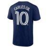 Carles Gil New England Revolution Authentic Stack Name & Number T-Shirt - Navy - Detail View