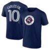 Carles Gil New England Revolution Authentic Stack Name & Number T-Shirt - Navy - Front View