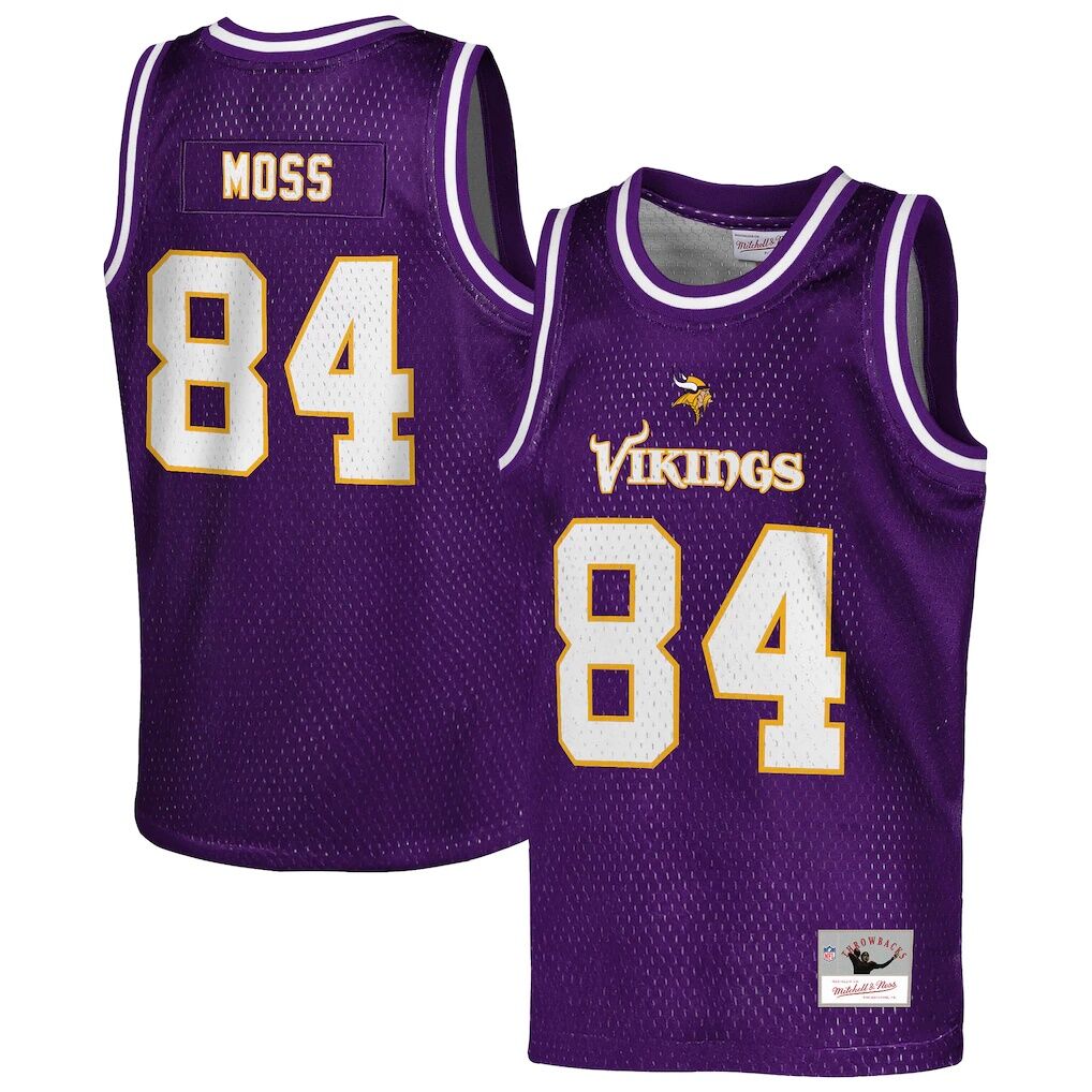 Randy Moss Minnesota Vikings Mitchell & Ness Youth Retired Player NFL Basketball Fashion Jersey